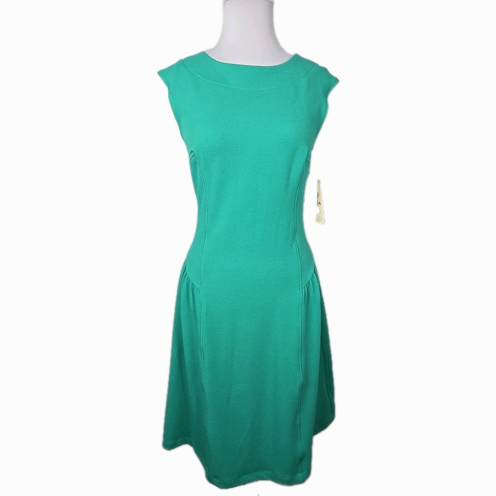 Sangria Mint Green Sleeveless Stretch Fit And Flare Dress Size 12 New $60